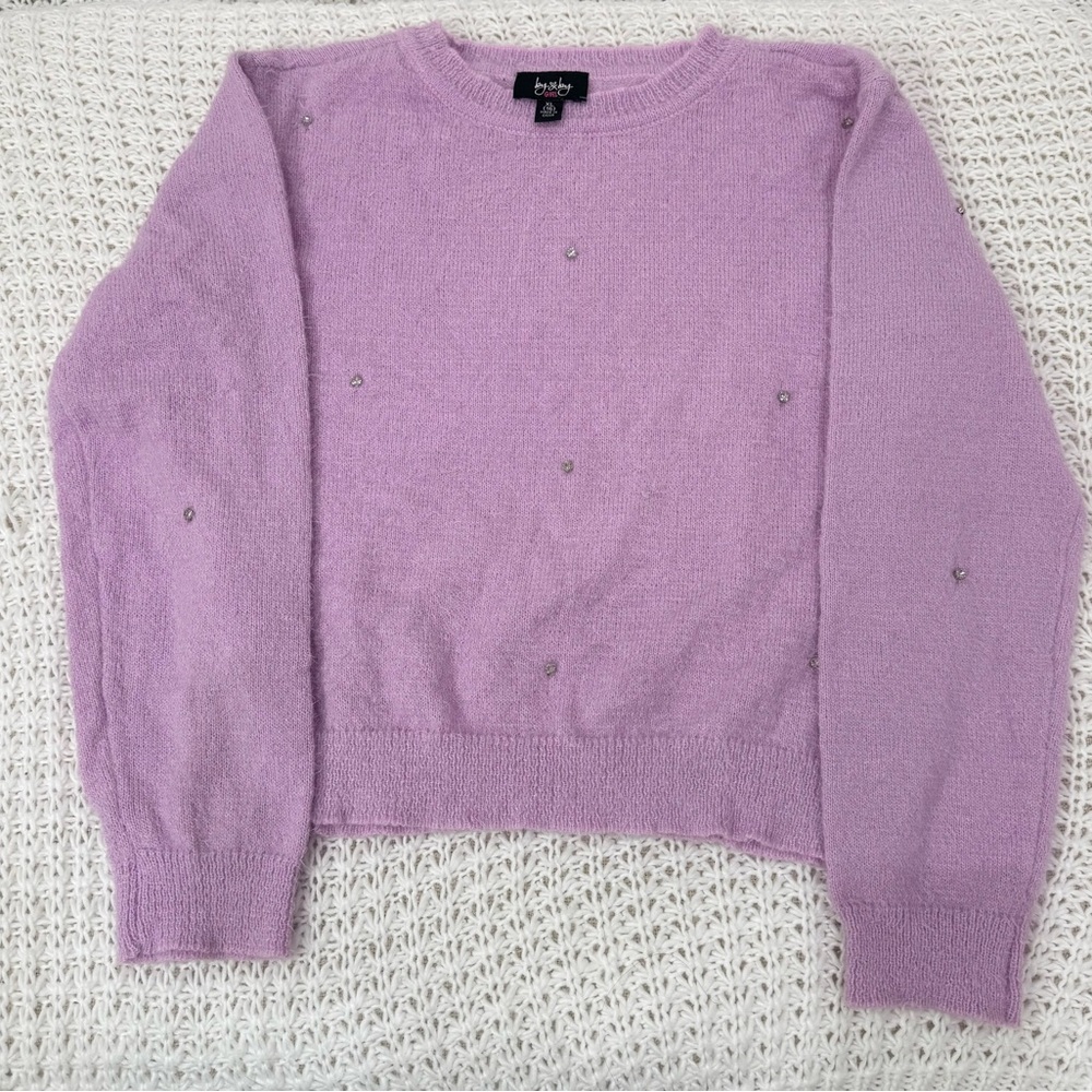 By & by Crewneck sweater with rhinestones in lilac size M